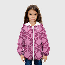 Куртка с капюшоном детская Розовая витиеватая загогулина, цвет: 3D-белый — фото 2