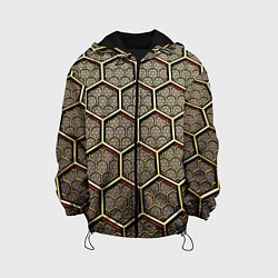 Куртка с капюшоном детская Броня из колец, цвет: 3D-черный