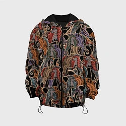 Куртка с капюшоном детская Камуфляж из слона, цвет: 3D-черный