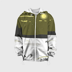 Куртка с капюшоном детская Зимняя рыбалка, цвет: 3D-белый