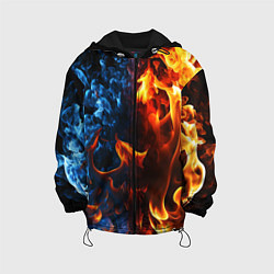 Куртка с капюшоном детская Битва огней - два пламени, цвет: 3D-черный