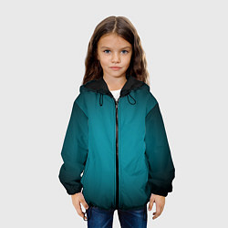 Куртка с капюшоном детская Темно-бирюзовый градиент, цвет: 3D-черный — фото 2