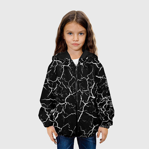 Детская куртка Треснувшая текстура / 3D-Черный – фото 3