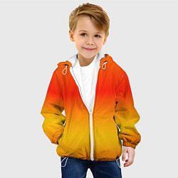 Куртка с капюшоном детская Переливы оранжевого, цвет: 3D-белый — фото 2