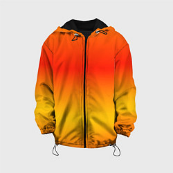 Куртка с капюшоном детская Переливы оранжевого, цвет: 3D-черный