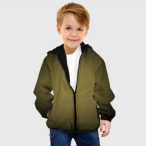 Детская куртка Градиент хаки / 3D-Черный – фото 4