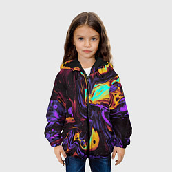 Куртка с капюшоном детская Космический всплеск, цвет: 3D-черный — фото 2