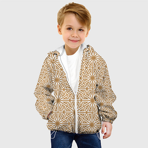 Детская куртка Абстрактный лучевой золотистый паттерн / 3D-Белый – фото 4