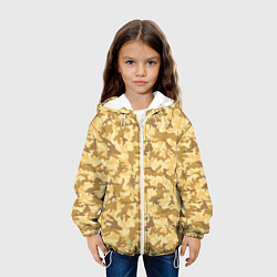 Куртка с капюшоном детская Пустынный камуфляж, цвет: 3D-белый — фото 2
