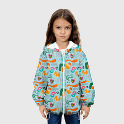 Куртка с капюшоном детская Geometric pattern, цвет: 3D-белый — фото 2