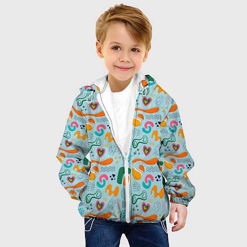 Детская куртка Geometric pattern / 3D-Белый – фото 4
