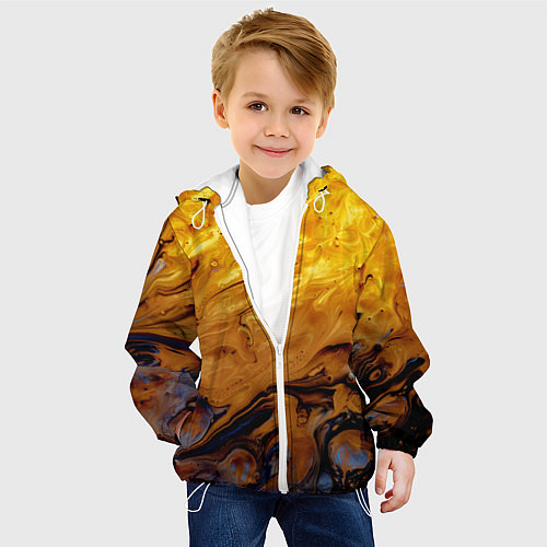 Детская куртка Абстрактное жидкое золото / 3D-Белый – фото 4