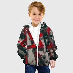 Куртка с капюшоном детская Красное граффити, цвет: 3D-белый — фото 2