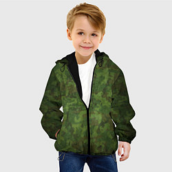 Куртка с капюшоном детская Камуфляж хаки, цвет: 3D-черный — фото 2