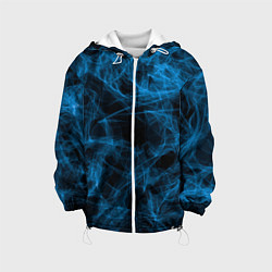 Куртка с капюшоном детская Синий дым текстура, цвет: 3D-белый