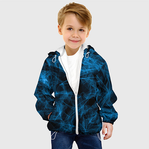 Детская куртка Синий дым текстура / 3D-Белый – фото 4