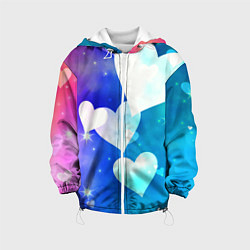 Куртка с капюшоном детская Dreamy Hearts Multicolor, цвет: 3D-белый