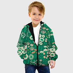 Куртка с капюшоном детская Поле цветов, цвет: 3D-черный — фото 2