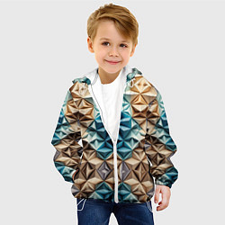 Куртка с капюшоном детская Бумажный футуризм, цвет: 3D-белый — фото 2