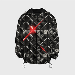 Куртка с капюшоном детская Металлические плитки, цвет: 3D-черный