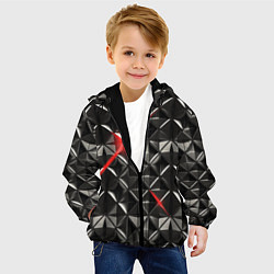 Куртка с капюшоном детская Металлические плитки, цвет: 3D-черный — фото 2