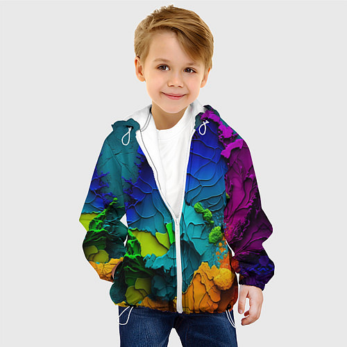 Детская куртка Взрыв красок / 3D-Белый – фото 4