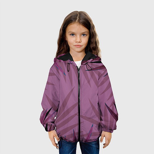 Детская куртка Розовая пальма / 3D-Черный – фото 3
