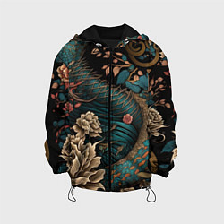 Куртка с капюшоном детская Японский змей Irezumi, цвет: 3D-черный