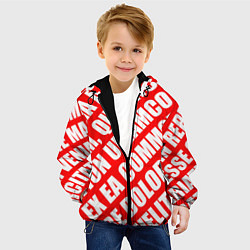 Куртка с капюшоном детская Крупный рубленый текст Lorem Ipsum каллиграфия на, цвет: 3D-черный — фото 2