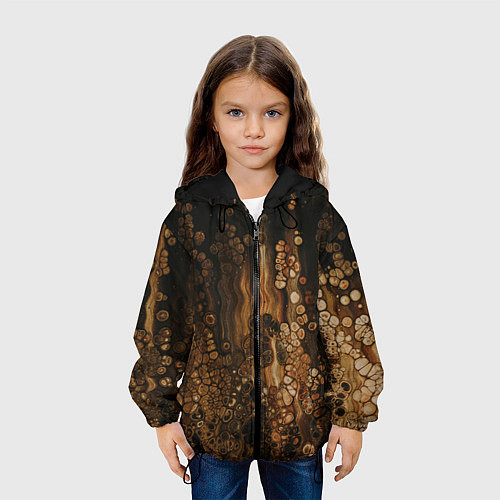 Детская куртка Тёмные камни и тёмные краски в воде / 3D-Черный – фото 3