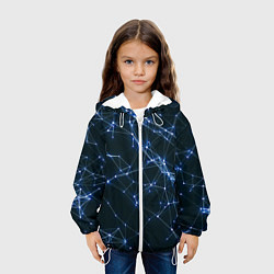 Куртка с капюшоном детская Нейросети абстракция, цвет: 3D-белый — фото 2