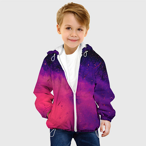 Детская куртка Фиолетовый космос / 3D-Белый – фото 4