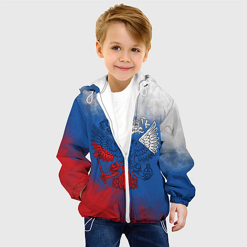 Детская куртка Триколор градиент / 3D-Белый – фото 4