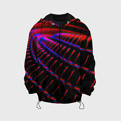 Куртка с капюшоном детская Geometry neon texture, цвет: 3D-черный