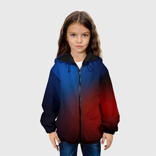 Детская куртка Красно синий градиент / 3D-Черный – фото 3