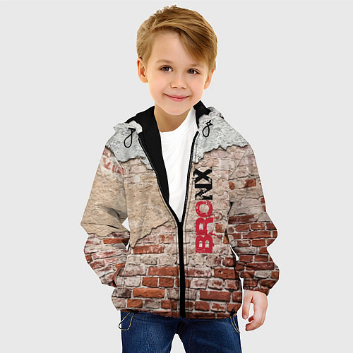 Детская куртка Старая кирпичная стена - Бронкс / 3D-Черный – фото 4