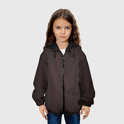 Куртка с капюшоном детская Стильный и строгий ромбик, цвет: 3D-черный — фото 2