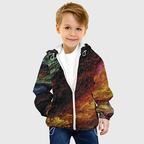 Детская куртка Красочные частицы / 3D-Белый – фото 4