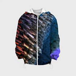 Куртка с капюшоном детская Shape grey abstract, цвет: 3D-белый