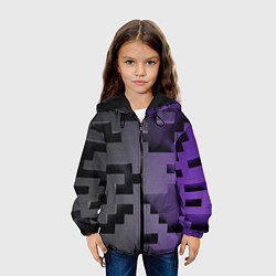 Куртка с капюшоном детская Кубический лабиринт, цвет: 3D-черный — фото 2