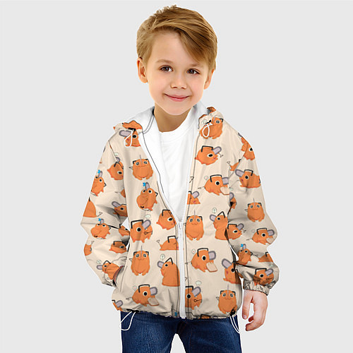 Детская куртка Человек-бензопила - Почита и хлебушек / 3D-Белый – фото 4