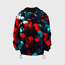 Куртка с капюшоном детская Digital abstract cube, цвет: 3D-черный