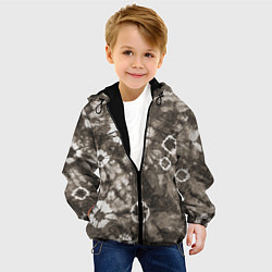 Куртка с капюшоном детская Коричневый тай-дай, цвет: 3D-черный — фото 2