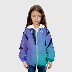 Куртка с капюшоном детская Светлые фигуры и листы, цвет: 3D-белый — фото 2