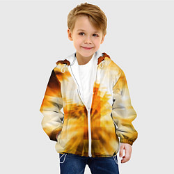 Куртка с капюшоном детская Ярко-жёлтое свечение и пиксели, цвет: 3D-белый — фото 2