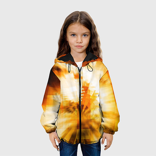 Детская куртка Ярко-жёлтое свечение и пиксели / 3D-Черный – фото 3