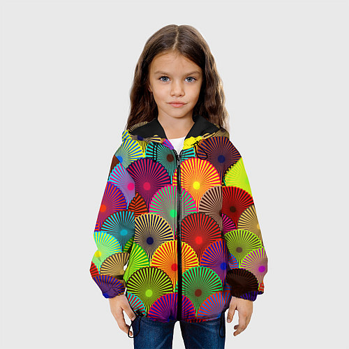 Детская куртка Multicolored circles / 3D-Черный – фото 3