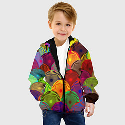 Куртка с капюшоном детская Multicolored circles, цвет: 3D-черный — фото 2