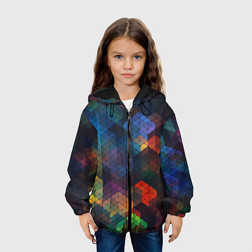 Детская куртка Стеклянная мозаика цветная / 3D-Черный – фото 3