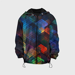 Куртка с капюшоном детская Стеклянная мозаика цветная, цвет: 3D-черный